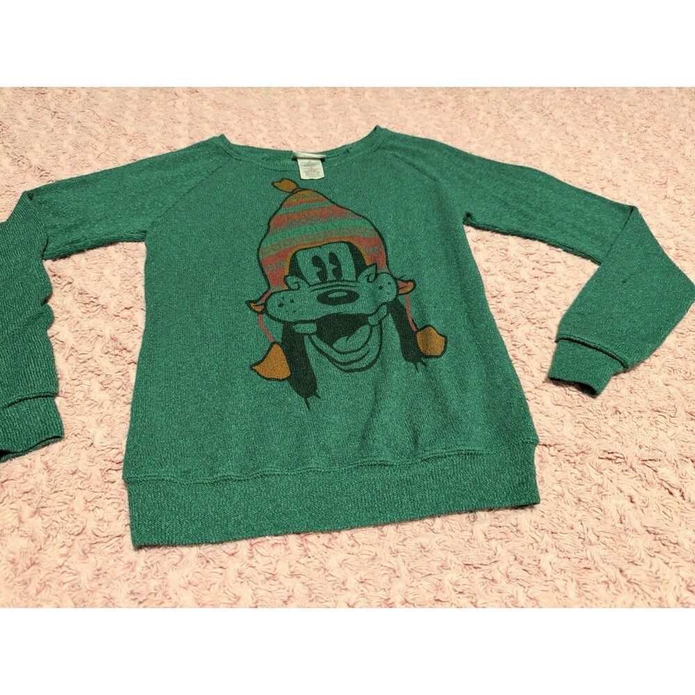 Disney Parks Goofy light weight Sweater Women’s XS Green Holiday